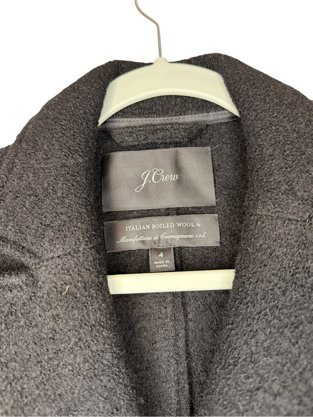 J.Crew Daphne Italian Boiled Wool Topcoat Black Size 4 - Picture 6 of 7